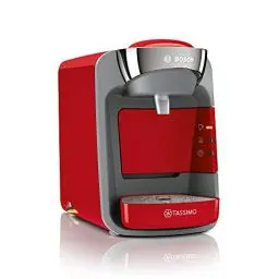 Produktbild: Tassimo Suny Kapselmaschine TAS3208 Kaffeemaschine by Bosch, über 70 Getränke, vollautomatisch, geeignet für alle Tassen, nahezu keine Aufheizzeit, 1300 W, rot/anthrazit
