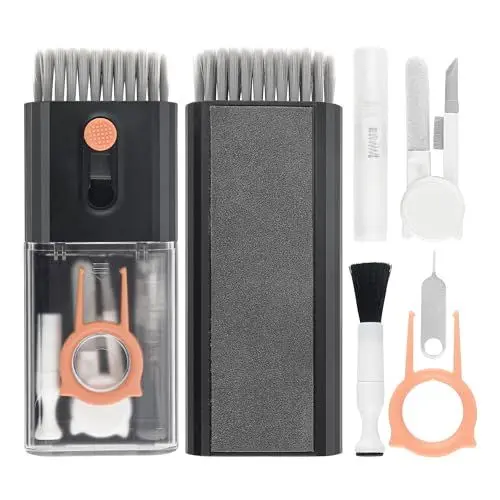 Produktbild: Tastatur Reinigungsset 10 in1 Tastaturreiniger Laptop Cleaner Kit Handy Kopfhörer Reinigungsset Tastatur Bürste mit Bürste für Kopfhörer Computer Tastaturen
