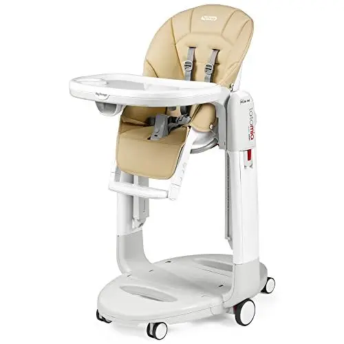 Produktbild: Peg Perego Tatamia follow me – Hochstuhl für Neugeborene, multifunktional, Babywippe, Schaukelstuhl, 6 Räder, zusammenklappbar, für Kinder von 0 bis 3 Jahren (0-15 kg), Paloma