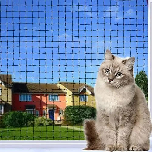 Produktbild: Tatamiyya Katzennetz für Balkon, 6x3m Katzennetz Drahtverstärkt ist Robust UV-Beständig & Witterungsfest, Schutznetz Katzen für Balkonen und Fenstern(Schwarz)