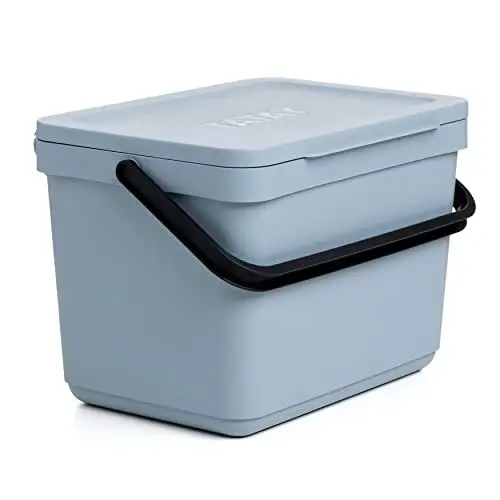 Produktbild: TATAY Biomülleimer Küche 6L | Organischer Abfalleimer Smart mit Halterung und Schrauben | Kompaktes und Funktionales Design | Aus 100 % recyceltem Material | 26,5x20,5x18,5 cm, Blau
