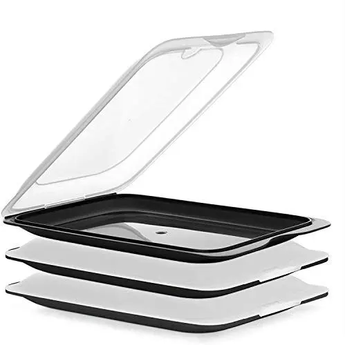 Produktbild: TATAY Aufschnittboxen für Kühlschrank Cocktail | 3er Set Standard | Frischhaltedosen mit Deckel, Stapelbar | Geeignet für Gefrierschrank, Mikrowelle und Spülmaschine | BPA-frei, 17x3,2x25,2cm, Schwarz