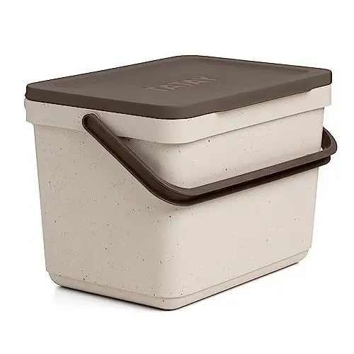 Produktbild: TATAY Biomülleimer Küche 6L | Organischer Abfalleimer Smart ohne Halterung | Kompaktes und Funktionales Design | Aus 100 % Recyceltem Material | 26,5x20,5x18,5 cm, Ecohome