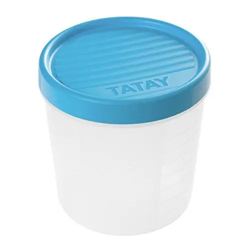 Produktbild: Tatay Frischhaltedose, Vakuum, 1 Liter Fassungsvermögen, Schraubdeckel, BPA frei, Geeignet Mikrowelle und Spülmaschine, Blau. Maße: 12 x 12 x 12,5 cm