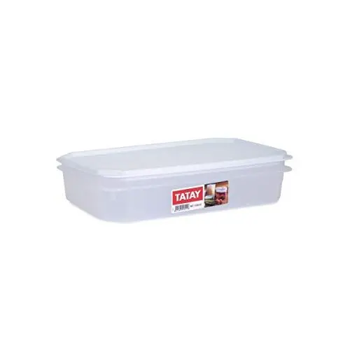 Produktbild: Tatay Frischhaltedose, Airtight, 2.1L von Kapazität, flexible Druckdeckel, BPA frei, Geeignet Mikrowelle und Geschirrspüler, Weiß. Maße: 28,5 x 18,5 x 6 cm