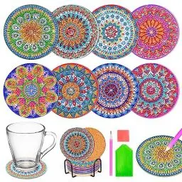 Produktbild: Tateangnik Mandala Diamond Painting Basteln für Kinder, Untersetzer Bastelset Mädchen 8 9 10 11 12 Jahre Kinder Teenager Mädchen Geburtstagsgeschenk für Mädchen Erwachsene