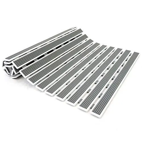 Produktbild: Tatkraft Bond - Rutschfest Badematte - 62x40cm - BPA-Frei - Antirutschmatte Dusche - Duschmatte mit Saugnäpfen - Hygienisch - Sicherer Halt - Schnelles Trocknen - Weiß-Grau