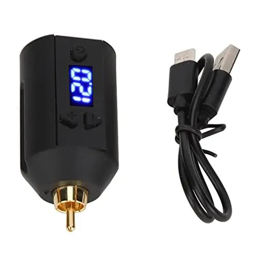 Produktbild: Tattoo-Netzteil, tragbares Tattoo-Maschinen-Netzteil, kabelloser Cinch-Akku, 1500 mAh, 3‑12 V USB-Tattoo-Akku mit LED-Anzeige für Rotations-Tattoo-Stift-Maschinengewehr, Tattoo-Zubehör(1#)