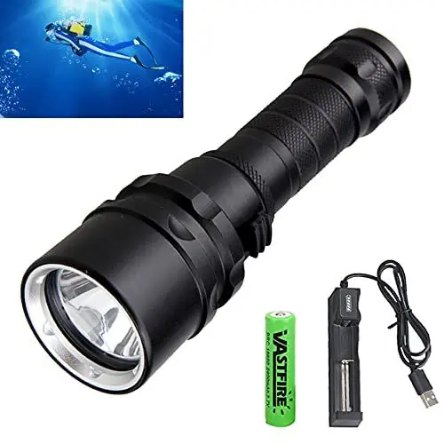 Produktbild: XAEIOW Tauchlampe, 2500 Lumens Taschenlampe Unterwasser Lampe Wasserdicht IPX8, USB Wiederaufladbar