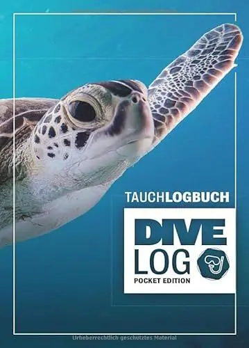 Produktbild: Tauchlogbuch I Dive Log Pocket Edition: Kleines Logbuch als Geschenk für Taucher & Scuba Diver zum dokumentieren von 80 Tauchgängen I Inhaltsverzeichnis I Format: DIN A6 I 84 Seiten I Schildkröte