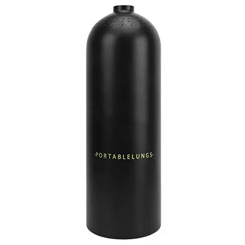Produktbild: 4L Tauchflasche, Tragbare Luftfahrt-Tauchausrüstung, Aluminium-Unterwasser-Atmungs-Tauchflasche, Schnorchelausrüstung, Große Kapazität für Tauchausflüge (Black)