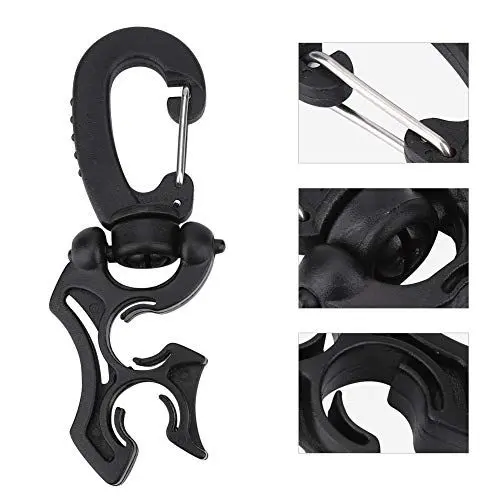 Produktbild: Tauchzubehör, Tauchzubehör Kunststoff-Tauchflaschenhalter mit Karabinerhakenschnalle Zum Tauchen (BLACK)