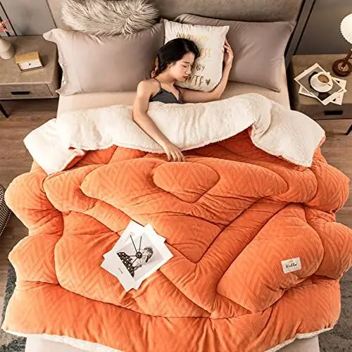 Produktbild: TAUIANE Daunendecke, Steppdecke aus Kaschmir, Dick warm Winter Milchbettdecke Decke, Bettdecke in doppelter Größe für alle Jahreszeiten, Dicke Lamm-Kaschmir-Decke,A,200 * 230cm(4kg)
