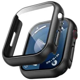 Produktbild: TAURI 2 Stück Schutzhülle mit Apple Watch 9/8/7 45mm Displayschutz, 360° Rundum Ultradünne PC Hard Hülle, Kratzfest Hardcase für Apple Watch Series 9/8/7 - Schwarz
