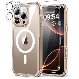 Produktbild: TAURI 5 in 1 für iPhone 16 Pro Max hülle, Handyhülle für iPhone 16 Pro Max Case,(Kompatibel mit MagSafe) (Vergilbt Nicht) Schlanke, Stoßfeste Telefon Hülle - Magnetisch Transparent