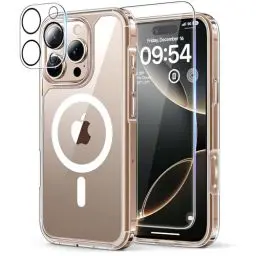 Produktbild: TAURI 5 in 1 für iPhone 16 Pro hülle, Handyhülle für iPhone 16 Pro Case, (Kompatibel mit MagSafe) (Vergilbt Nicht) Schlanke, Stoßfeste Telefon Hülle - Magnetisch Transparent