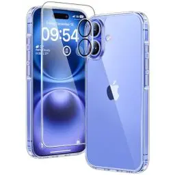 Produktbild: TAURI 3 in 1 für iPhone 16 hülle, Handyhülle für iPhone 16 Case, (Vergilbt Nicht) Schlanke, Stoßfeste Telefon Hülle - Transparent