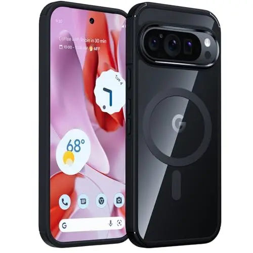 Produktbild: TAURI Magnetisch für Google Pixel 9 Pro XL Hülle, Mag-Safe Handyhülle für Google Pixel 9 Pro XL Case, (Vergilbt Nicht) Anti-Gelb Stoßfest 360 Grad Schutzhülle - Schwarz