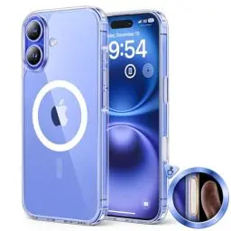 Produktbild: TAURI für iPhone 16 Hülle, (Kamerasteuerungs-Aufnahmetaste) Handyhülle für iPhone 16 Case, (Kompatibel mit MagSafe) (Vergilbt Nicht) Schlanke, Stoßfeste Telefon Hülle - Magnetisch Transparent