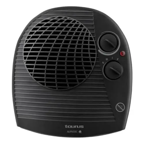 Produktbild: Taurus Heizung | TFH-3001 | 2000 W | 2 Heizstufen | Ventilatorfunktion | Regulierbares Thermostat | Sicherheitssystem | Kompaktes Design | 26 x 25 x 10 cm, Schwarz