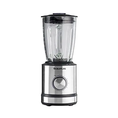 Produktbild: Taurus Standmixer | Optima Magnum 1200 | 1200 W | Glaskrug | 1,75 L | 6-Messer-Klingen | 5 Geschwindigkeiten + Impuls | Eiscrush | Edelstahl | LED | Edelstahl