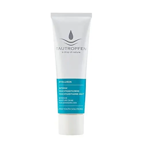 Produktbild: TAUTROPFEN Naturkosmetik Intensiv Feuchtigkeitscreme (30ml) - für normale bis feuchtigkeitsarme Haut, mit Bio-Sheabutter & Bio-Aloe Vera, Gesichtscreme für samtweiche Haut, Vegan