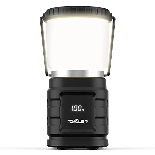 Produktbild: Tavaler Camping Laterne 8000 mAh Akku USB C Aufladbar Campinglampe mit LED Batterieanzeige Bildschirm Camping Licht IP65 Wasserdicht Campingleuchte für Wandern Outdoor, Notfall, Power Bank