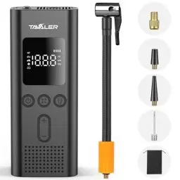 Produktbild: Tavaler Elektrische Luftpumpe Fahrrad, 150PSI Tragbarer Akku Luftpumpe Fahrrad/Auto, 4000 mAh Wiederaufladbarer Akku Fahrradpumpe Elektrisch, Akku Kompressor für Fahrräder Motorräder und Auto
