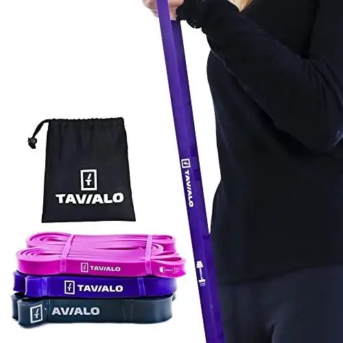 Produktbild: TAVIALO Fitnessbänder Set (3 Stück) – Widerstandsbänder für Krafttraining, Klimmzüge & Crossfit – Naturlatex Trainingsbänder für Fitness, Stretching & Rehabilitation – Inkl. Tragetasche