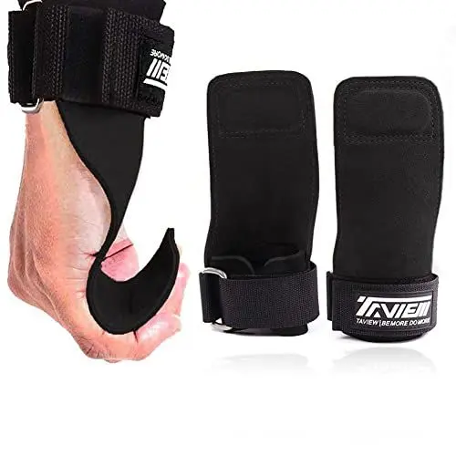Produktbild: TAVIEW Premium Gewichtheber-Handgelenk-Haken für maximale Griffunterstützung, Kreuzheben-Handschuhe und Griffpolster, Alternative für Fitness, Fitnessstudio, Krafttraining, wie Klimmzüge, Kreuzheben