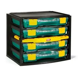 Produktbild: TAYG Multibox N° 1 (inkl. 4 Kleinteileboxen N° 22, Aufbewahrungssystem für Kleinteile, Box stapelbar, für Werkzeug, Maße 335x250x275 mm) 484960