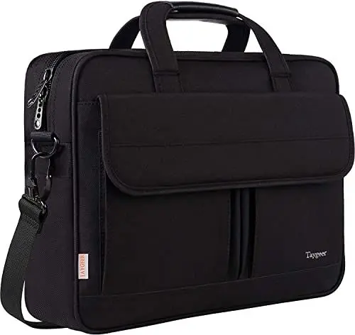 Produktbild: Taygeer Laptoptasche 15.6 Zoll Groß Laptop Tasche Umhängetasche Aktentasche Schultertasche Herren Premium Wasserdicht Bussiness Arbeitstasche Messenger Bag für Reisen Frauen Männer - Schwarz