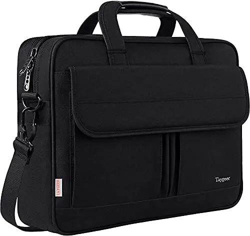 Produktbild: Taygeer Laptoptasche 17 Zoll, Große Aktentasche Laptop Schultertasche Wasserdicht Notebooktasche Business Laptop Tasche Herren Umhängetasche für Reisen Männer Frauen, Schwarz