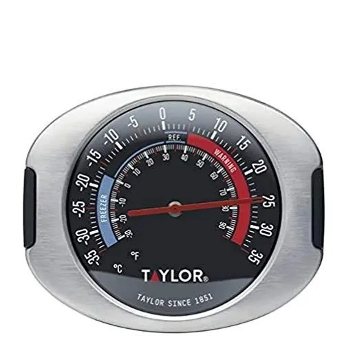 Produktbild: Taylor Pro, Kühl- und Gefrierschrankthermometer, Genaues Multifunktionales Küchengerät, Sichere Aufbewahrung, Temperaturmessgerät mit 5 Jahren Garantie, Edelstahl, Silber/Schwarz