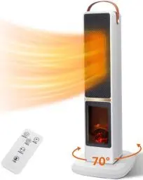 Produktbild: Taylor Swoden Dana - 2000W PTC Elektroheizung für den Innenbereich mit Kamin, schneller Sicherheits keramik heizlüfter für Zuhause, 70° Oszillation, 12H Timer, 3 Modi, Fernbedienung.