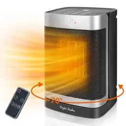 Produktbild: Taylor Swoden Fiery - Heizlüfter Energiesparend Leise, 1500W PTC keramik heizlüfter energiesparend mit Fernbedienung, 24-Stunden-Timer, 70°-Oszillation, 4 Modi.