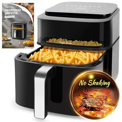 Produktbild: Taylor Swoden Heißluftfritteuse XXL 6.5L, Evenly Cooked Tech™, Doppelten Widerstands, 8-in-1 Airfryer, Heissluftfritteuse mit Transparentes Sichtfenster, spülmaschinenfest