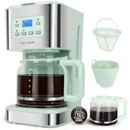 Produktbild: Taylor Swoden Kaffeemaschine mit Timer, 1.5L Filterkaffeemaschine 12 Tassen, Abschaltautomatik, Tropf-Stopp, Wiederverwendbarem Filter und Heizplatte, BPA-frei, 950W, Grün