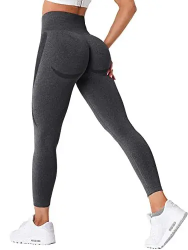 Produktbild: TAYOEA Damen Sport Leggings Nahtlose Booty Lifting Leggings Smile Contour Yogahose Blickdichte Gym Fitness Hohe Taille Sporthose Dunkelgrau,S