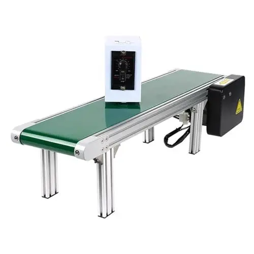 Produktbild: TAYRAN Kleines Desktop-Förderband, PVC-Bandförderer Mit Geschwindigkeitsanpassung, Länge Ca. 100 cm, Geschwindigkeit 2–15 M, Für Lebensmittelverarbeitung, Produktverpackung