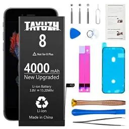 Produktbild: TAYUZH (4000mAh) Akku für iPhone 8 Ultra hohe Kapazität Ersatzakku für iPhone 8 A1863 A1905 A1906 mit professionellem Reparatur-Werkzeugsatz und Anleitung