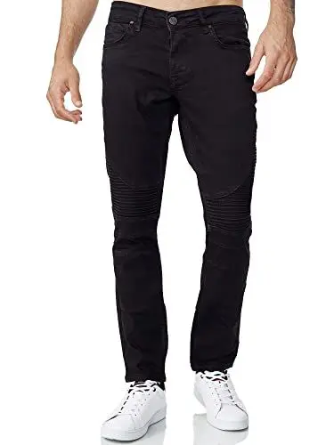 Produktbild: Tazzio Jeans Herren Slim Fit Biker Destroyed Look Stretch Jeanshose Hose Denim 16517 (42W/30L, Black)