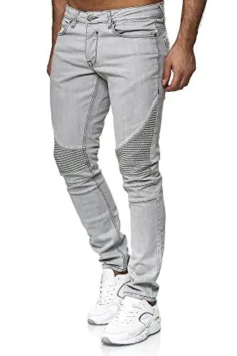 Produktbild: Tazzio Jeans Herren Slim Fit Biker Destroyed Look Stretch Jeanshose Hose Denim 16517 (40W/34L, Grau)