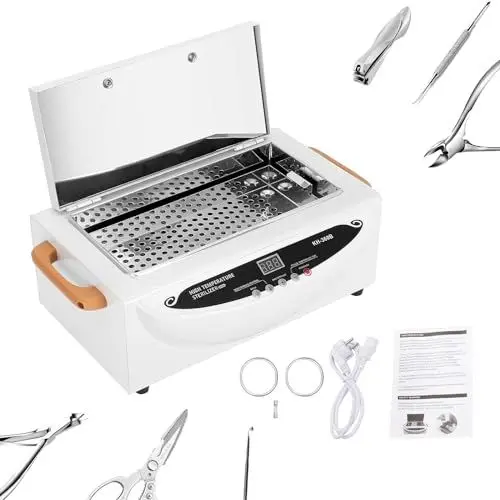 Produktbild: TAZZOR Heißluftsterilisator 500W - Sterilisator für Instrumente mit Timer, Einstellbare Temperatur Maximal 250℃ - Autoklav Sterilisator für Kosmetik, Fußpflegestudios, Friseursalon