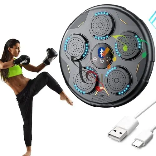 Produktbild: TAZZOR Music Boxing Machine, Smart Bluetooth Boxmaschine Mit Musik, Boxautomat Boxing Equipment, Boxtraining Für Zuhause, Kraftstester Augenreaktion Und Koordination Für Kinder Und Erwachsene