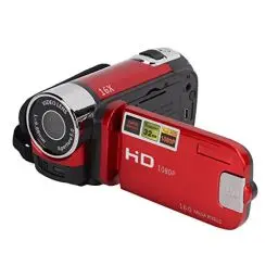 Produktbild: Tbest 4K-Videokamera, Videokamera-Camcorder, Full HD 4K 48 MP Kamerarecorder, 270° Drehung, 2,7-Zoll-Farbbildschirm, 16-facher Zoom, Digitale Camcorder (Rot)