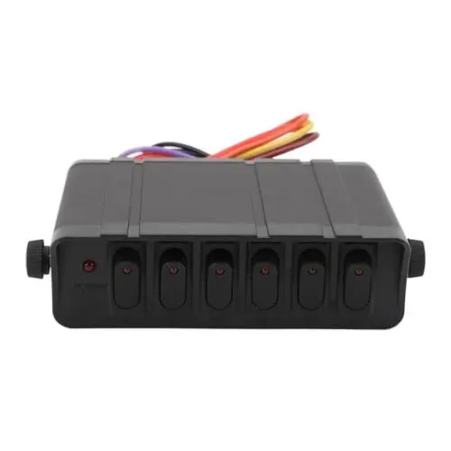 Produktbild: Tbest 6-Gang-Wippschalterkasten, DC12V 24V 40Amp SPST-Kippschalterfeldkasten LED-Lichtpaneel Kfz-Wippschalterkasten für Automobile, Fahrzeuge, Boote, Wohnmobile, SUVs (Rot)
