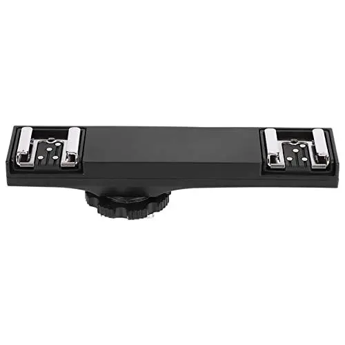 Produktbild: Tbest Blitzschuh Schiene, Blitzschuh Schiene,Dual Hot Shoe Splitter,Dual Blitzschuh Splitter Halterung,Ultraleichte Kamera Doppel Blitzschuh Verlängerungsstange Für SLR Kamera Camcorder(Für Nikon)