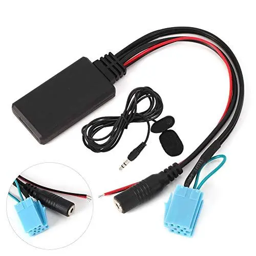 Produktbild: Tbest Fortwo 451 Bluetooth-Adapter, Bluetooth Fortwo 450 8-poliger 8-poliger Bluetooth-Aux-In-Kabeladapter mit Mikrofon, Freisprecheinrichtung, Passend für Smart Fortwo 450