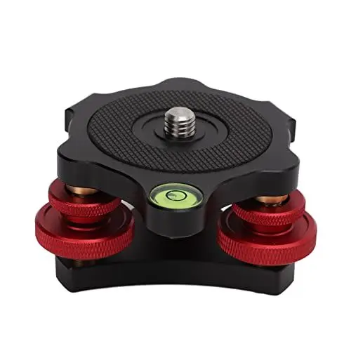 Produktbild: Nivellierbasis LP-64, Stativkopf Nivelliersockel Stativkopf Leveling Base Kamera Nivellierfüße Nivelliergerät mit 3/8 Zoll Gewinde, ±5° Winkeleinstellung für Videokopf Stative